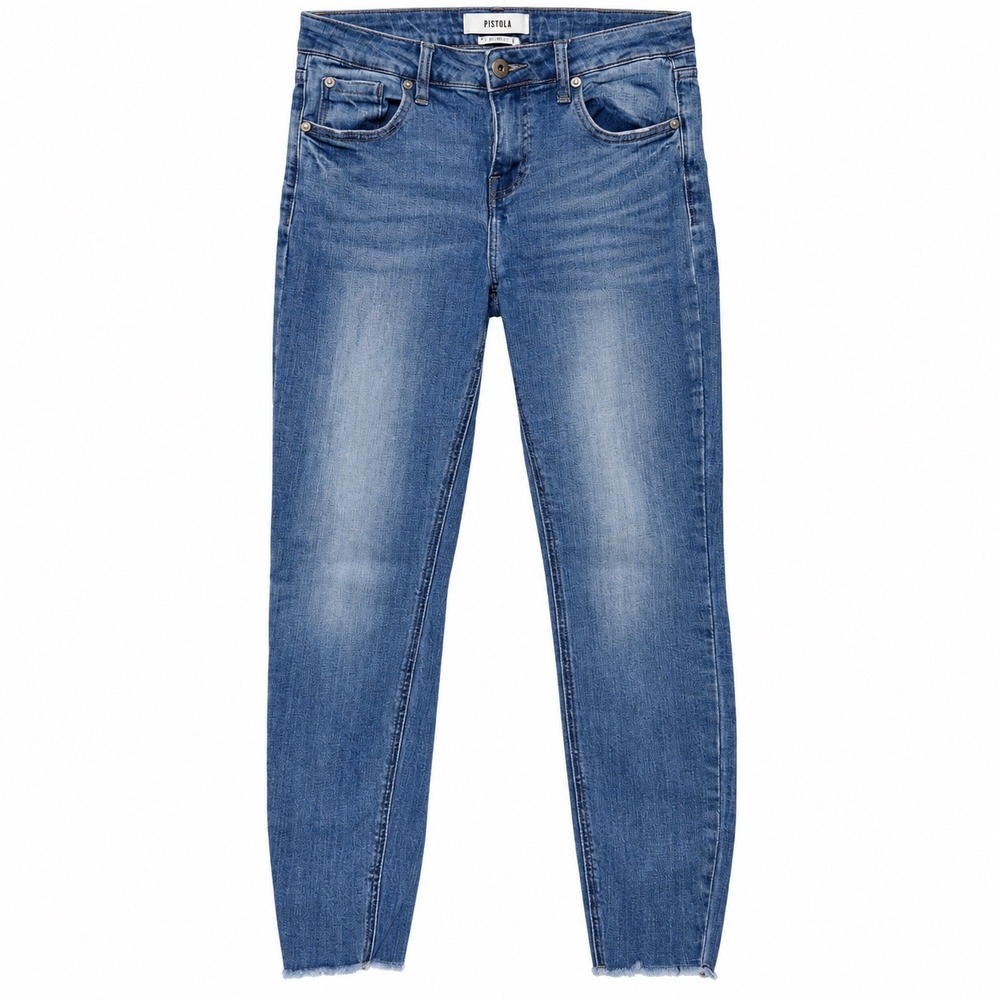 Pistola Womens Skinny Jeans Medium Wash Raw Hem P6850JFK-DRK Size 27